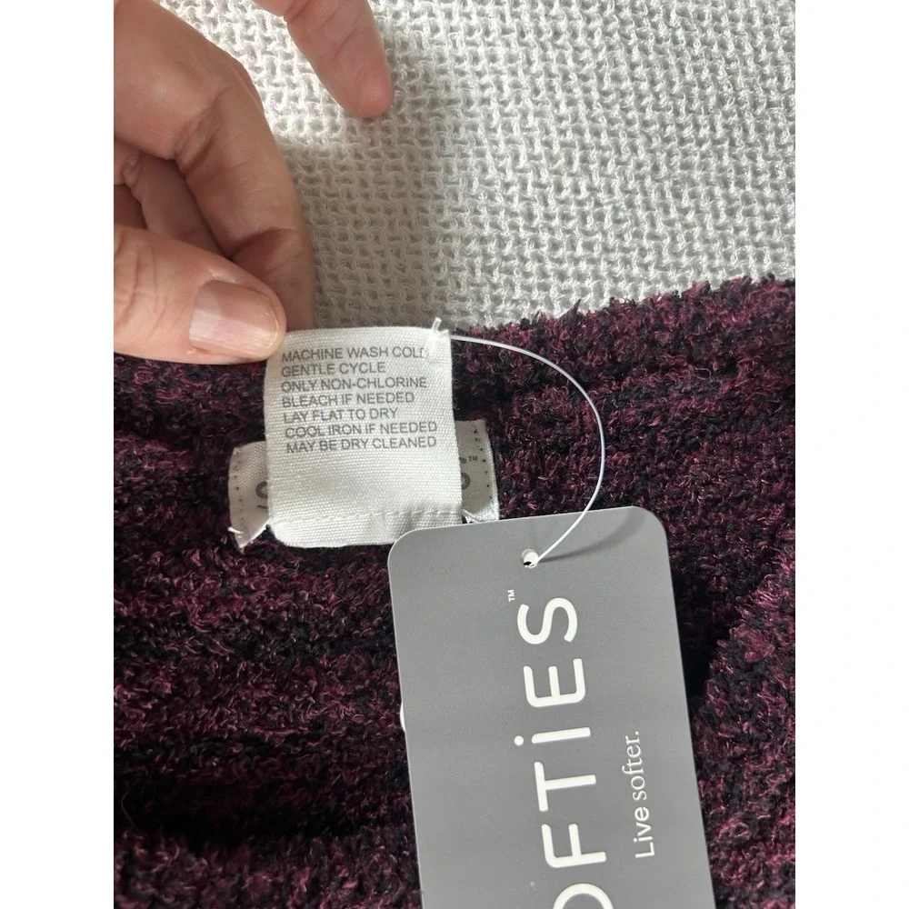 Softies NWT Waffle Marshmallow Crew Neck Sweater PJ Top Size Small Lounge Purple